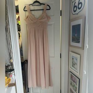 Lulus Blush Pink Womens cold shoulder maxi dress size medium